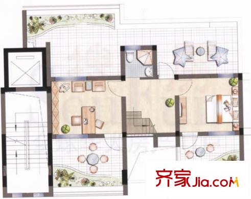 东方瑞市户型图户型图 3室1厅1卫1厨