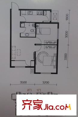 佳和雅庭高層標準層b戶型 2室1廳1衛1廚