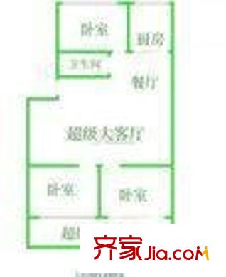 公交大修厂单位宿舍 2室 户型图