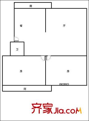 永德信花园 2室 户型图