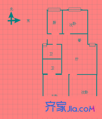 永德信花园 2室 户型图