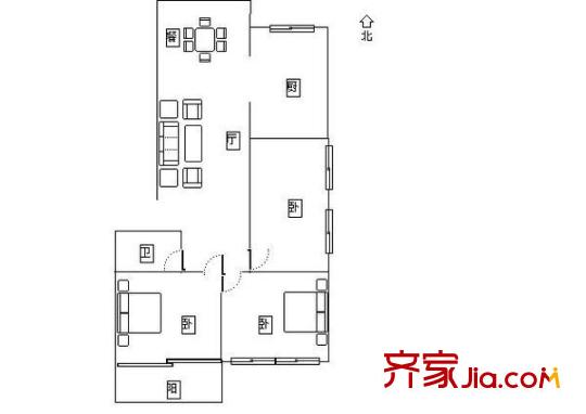永德信花园 3室 户型图