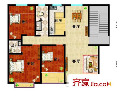 建乐小区户型图3室2厅 3室2厅