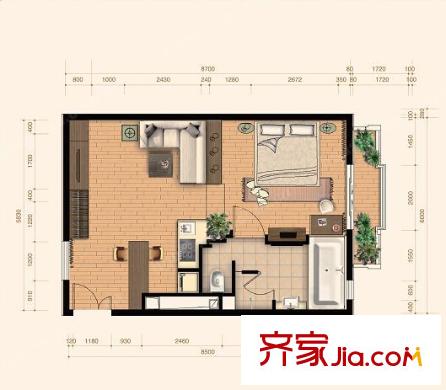 建乐小区户型图1室2厅 1室2厅