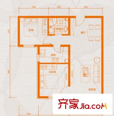 丽水花园户型图2室2厅 户型图 2室2厅1卫1厨