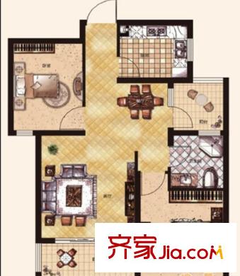 城开波光园户型图2室2厅 2室2厅