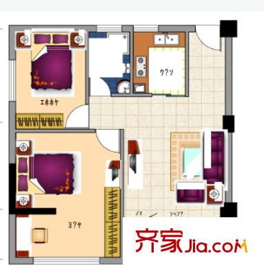 惠西小区户型图2室2厅 户型图 2室2厅1卫1厨