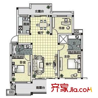 惠西小区户型图3室2厅 户型图 3室2厅2卫1厨