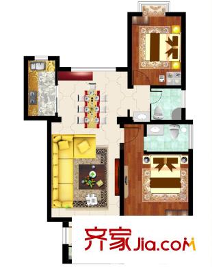 建乐小区户型图2室2厅 2室2厅