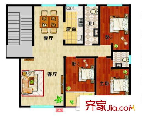 建乐小区户型图3室2厅 3室2厅