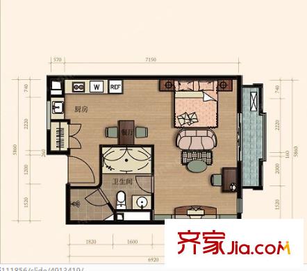建乐小区户型图1室2厅 1室2厅