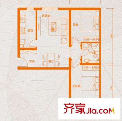 丽水花园户型图2室2厅 户型图 2室2厅1卫1厨