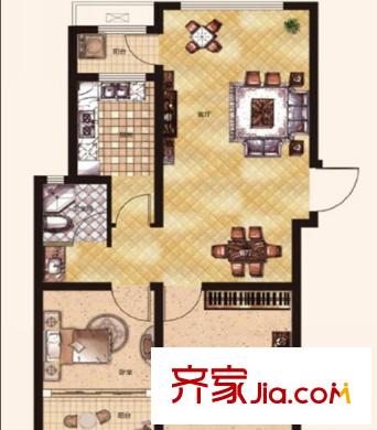 城开波光园户型图3室2厅 3室2厅
