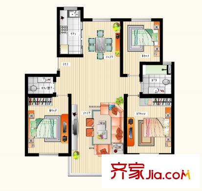 惠西小区户型图3室2厅 户型图 3室2厅2卫1厨
