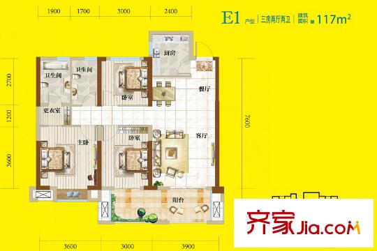 联投花山郡110㎡户型图图片