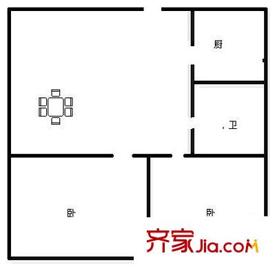 铁路花园户型图铁路宿舍(市北) 2室 户型图 2室1厅1卫1厨