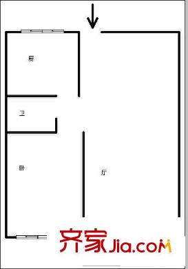 铁路花园户型图铁路宿舍(市北) 2室 户型图 2室1厅1卫1厨