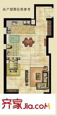 沪士小区 户型图 1室1厅1卫
