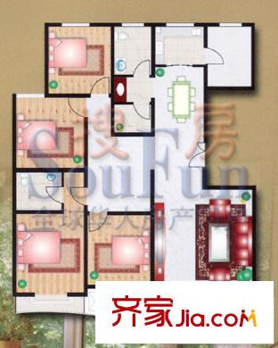 东方御景 户型图(4室2厅1厨2卫)