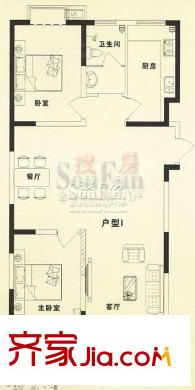 青青家园户型图户型I 2室2厅1卫1厨