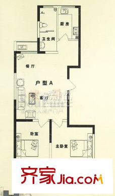 青青家园户型图户型A 3室2厅1卫1厨