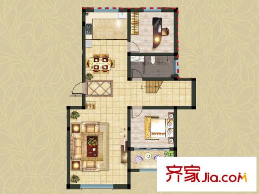 瀚香苑A别墅三层户型图 5室3厅3卫1厨