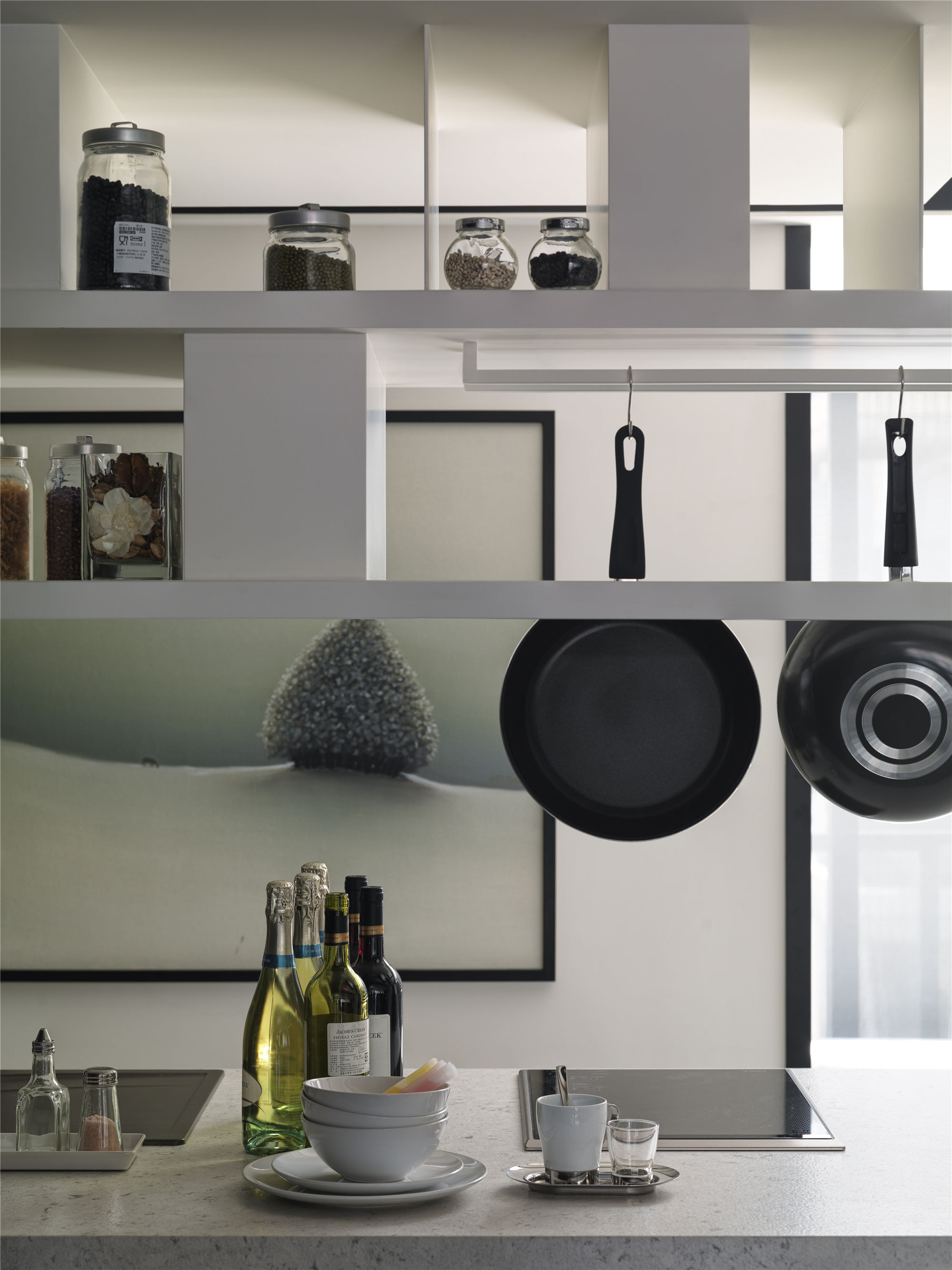 黑白灰现代简约空间装修厨具摆件