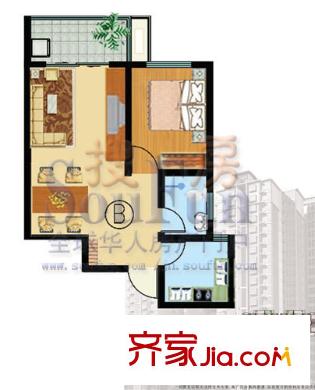 华冠名都户型图户型图 1室2厅1卫