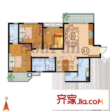 华冠名都户型图户型图 3室2厅2卫