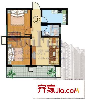 华冠名都户型图户型图 2室1厅1卫