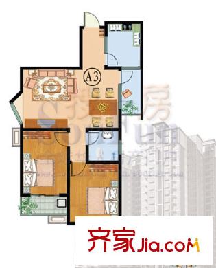 华冠名都户型图户型图 2室2厅1卫