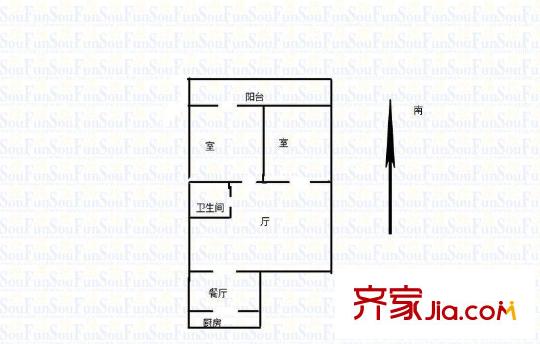 金阁花园 2室 户型图