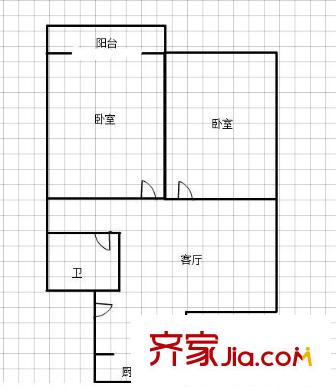 金阁花园 2室 户型图