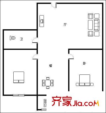 金阁花园 2室 户型图