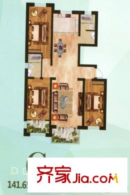 祝泽园G户型 3室2厅2卫1厨