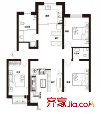 阳光逸景户型图多层户型 3室2厅2卫1厨