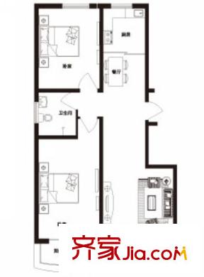 阳光逸景户型图多层户型 2室2厅1卫1厨
