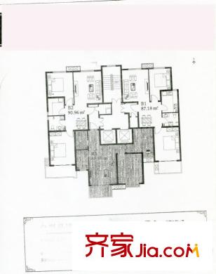 裕东公寓户型图两室两厅 2室2厅1卫1厨