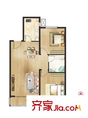上林风景户型图G2户型 2室2厅1卫1厨