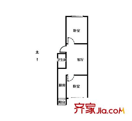 金昌东区户型图两室一厅 2室1厅1卫1厨