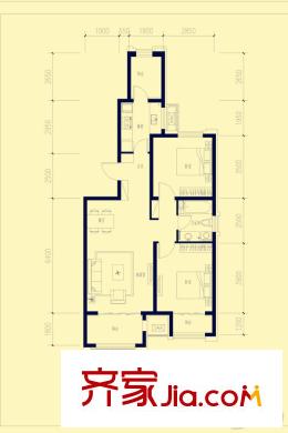 东湖天地D1 2室2厅1卫1厨