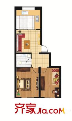 豪景南苑户型图户型5 2室1厅1卫1厨