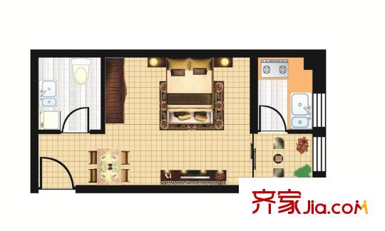 豪景南苑户型图户型1 1室1厅1卫1厨