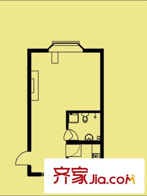 水郡花都58#1单元201户型 1室1厅1卫1厨