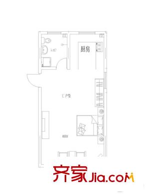 水郡花都59#3单元101室户型 1室1厅1卫1厨