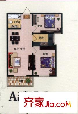 尚书苑 A户型 二室二厅一卫 94.10