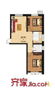 豪景南苑户型图户型6 2室2厅1卫1厨