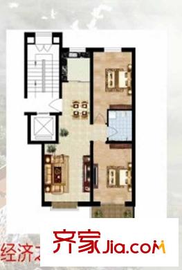 橄榄城户型图经济之家户型 2室2厅1卫1厨
