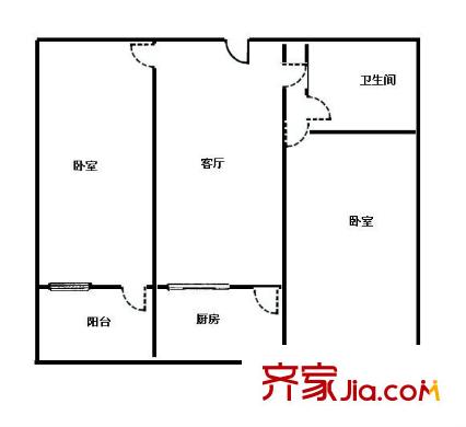 热力宿舍(花园里)户型图热力宿舍(花园里) 户型图 1室1厅1卫1厨