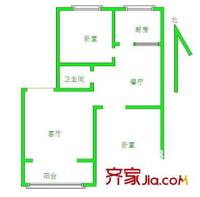 热力宿舍(花园里)户型图热力宿舍(花园里) 户型图 2室2厅1卫1厨